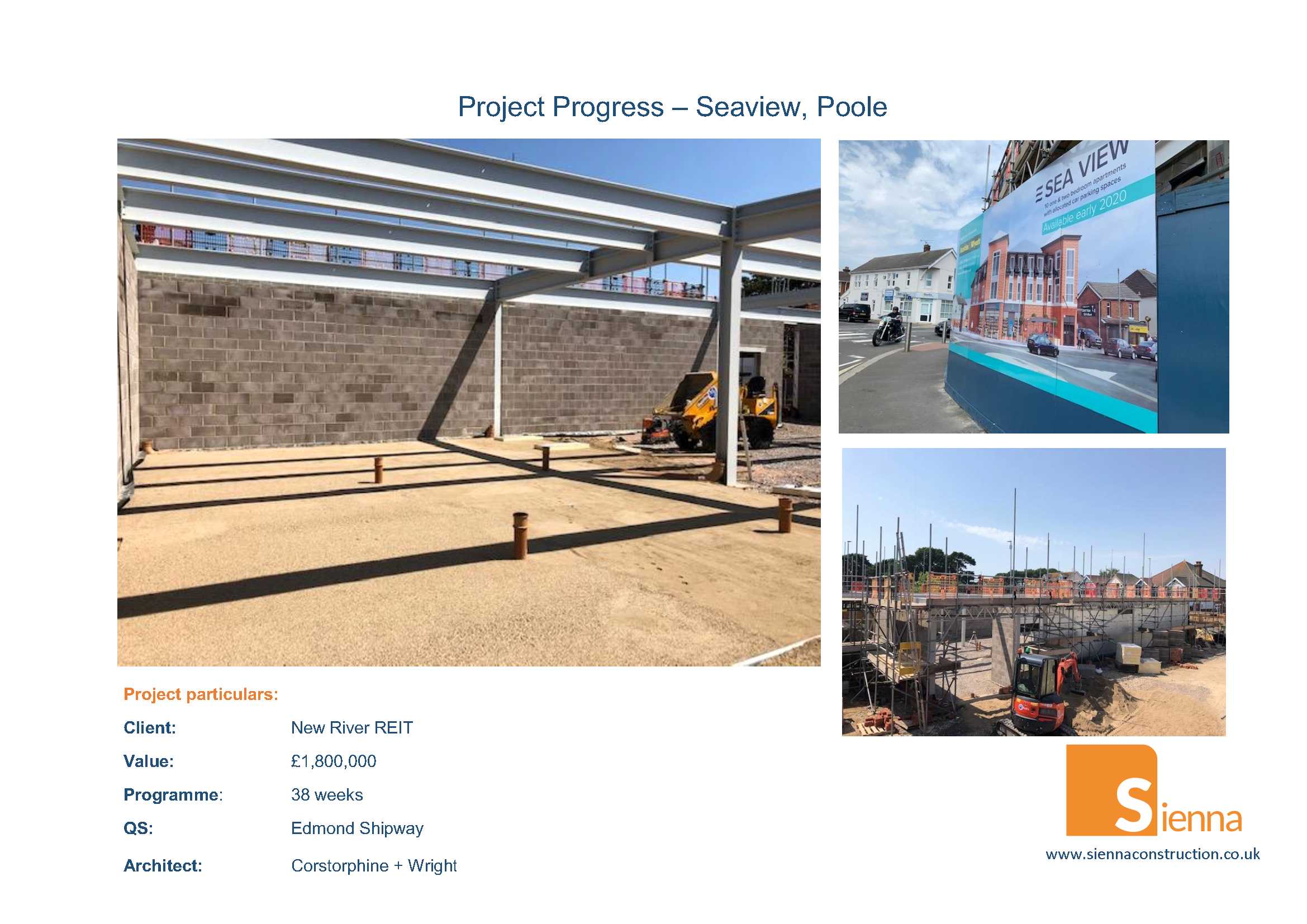 Project Progress - Seaview Poole | Sienna Construction